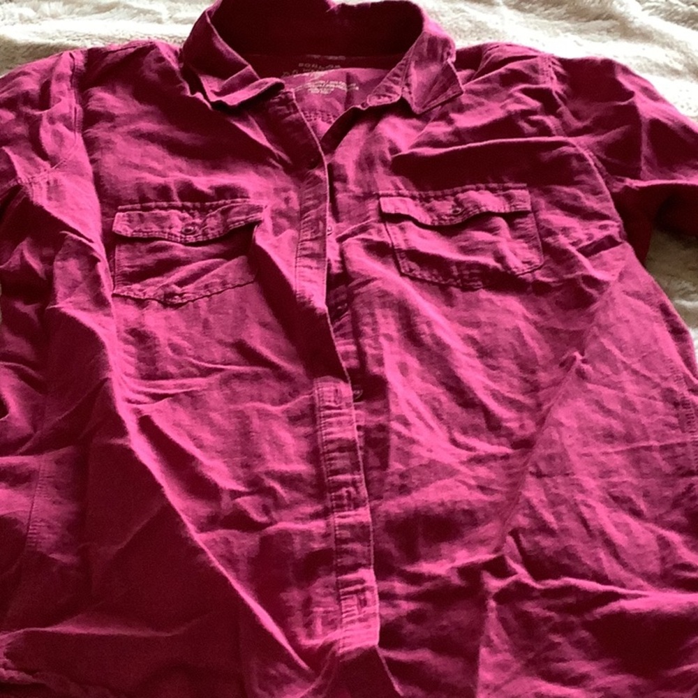 Sonoma Vibrant Pink Button-Up Shirt